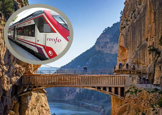 caminito del rey en tren desde malaga