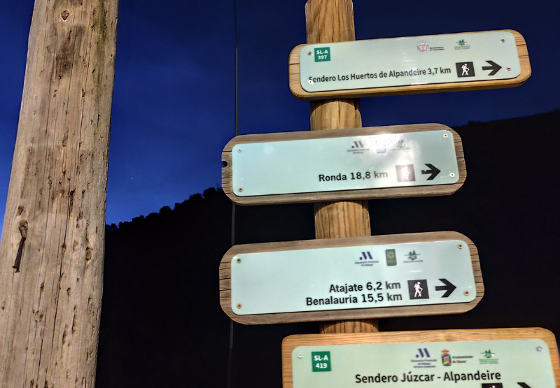 Rutas de senderismo en Alpandeire