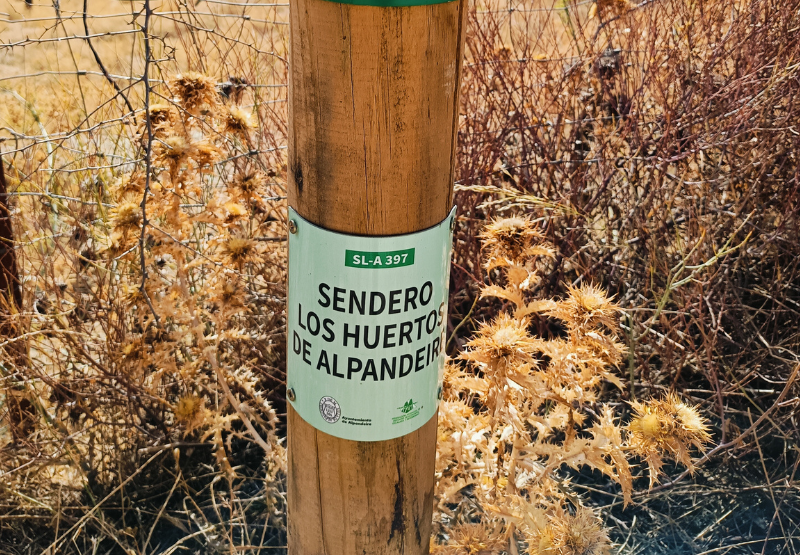 sendero de los huertos en Alpandeire