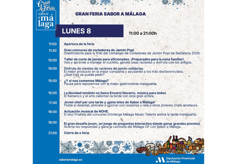 Programación lunes Gran Feria Sabor a Málaga 2025