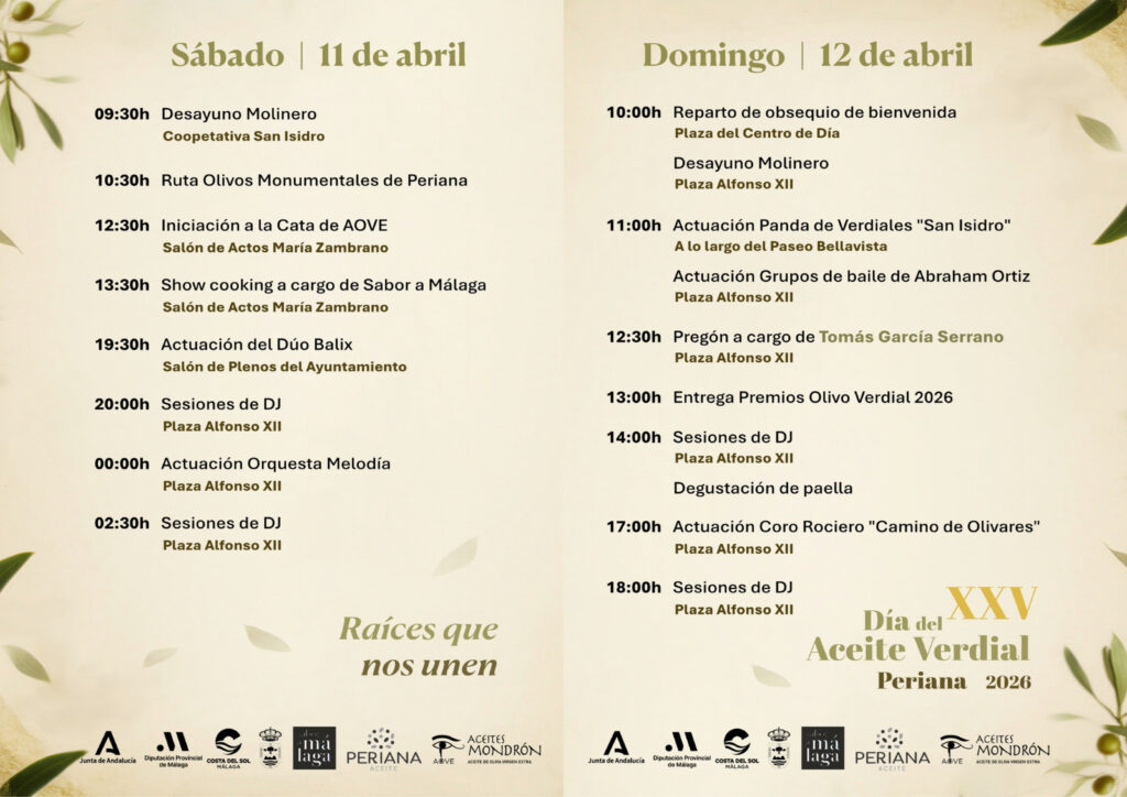 Fiesta popular: Día del Aceite Verdial en Periana 2026