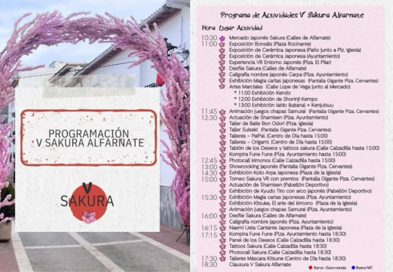 fiesta popular V Sakura en Alfarnate: programación completa
