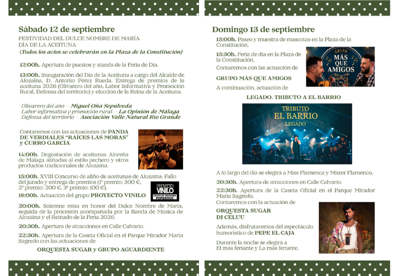 Programa Feria de la Aceituna Alozaina 2026
